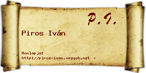Piros Iván névjegykártya